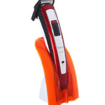 Kemei ปัตตาเลี่ยนตัดแต่งผมไร้สายแบบชาร์จไฟบ้าน ใบมีดสแตเลส มอเตอร์อัลลอยด์ KM-2688 ปรับระดับหวีรองตัด พร้อมแท่นวางชาร์จ - สีแดง