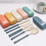 ชุดช้อนส้อมพกพา,ชุดช้อนส้อมตะเกียบมีดหลอดพกพา,ชุดช้อนส้อมฟางข้าวสาลี