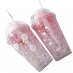 แก้วน้ำพลาสติก,แก้วน้ำพลาสติกลายดอก