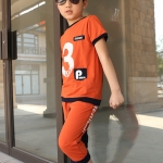 เสื้อ+กางเกง 3 kids/ส้ม (พร้อมส่ง) รหัสสินค้า 3 kids /ส้ม ไซส์ 110 120 130 140 150
