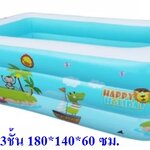 สระน้ำเป่าลม สระเป่าลม2ชั้น3ชั้น สระน้ำทรงสี่เหลี่ยม มีกันลื่น