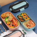 กล่องข้าว,กล่องใส่ข้าว+ช้อนส้อมตะเกียบ