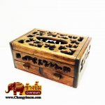 กล่องทิชชู่แกะสลัก ( มีลิ้นชัก )