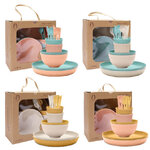 ชุดสินค้าฟางข้าวสาลี,แก้วน้ำรักษ์โลก,ชุดชามช้อนส้อมจานแก้วน้ำ,ชุดของที่ระลึก,ของที่ระลึก,ของชำร่วยแก้วลดโลกร้อน