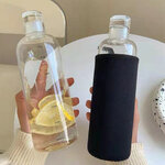 ขวดแก้วใส่น้ำ,ขวดแก้วน้ำ,500ml,750ml,+ปลอกหุ้ม