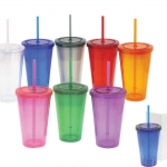 แก้วน้ำพลาสติก450ml,แก้วน้ำพลาสติกพร้อมหลอด,พร้อมส่ง