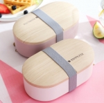 กล่องข้าว,ปิ่นโต,กล่องใส่ข้าว,กล่องใส่ข้าว,กล่องข้าวพลาสติกฝาลายไม้,Lunch Box,กล่องอาหารฝาลายไม้