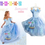 ชุดเจ้าหญิงซินเดอเรลล่าติดผีเสื้อที่ไหล่ รหัสสินค้า cin 211 ไซส์ 110 120 130 140 150