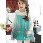 ชุดกระโปรง+กางเกง Frozen Elsa เจ้าหญิง เอลซ่า สีฟ้า(พร้อมส่ง) รหัสสินค้า# 711-1 ไซค์ 100*1