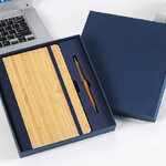 สมุดลายไม้ไผ่+ปากกา+กล่อง,สมุดโน้ต,รับทำสมุดโน้ต,สกรีนโลโก้,A5,สกรีน