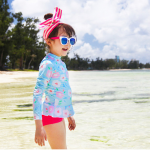 ชุดว่ายน้ำ เสื้อ+กางเกง สีฟ้า