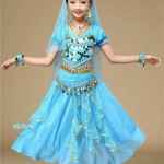 ชุดอินเดียเด็กสีฟ้า รวมเครื่องประดับ ไซส์ XS XXXS XXS