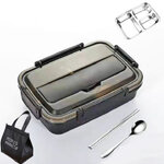 กล่องข้าวสแตนเลส+กระเป๋าเก็บอุณหภูมิ+ช้อนตะเกียบสแตนเลส,กล่องข้าวพร้อมกระเป๋า