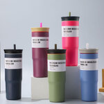 แก้วสแตนเลส,แก้วน้ำสแตนเลสพร้อมหลอด,24oz