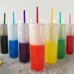 แก้วเปลี่ยนสี,แก้วพลาสติกเปลี่ยนสี,แก้วพลาสติกพร้อมหลอด