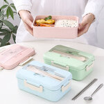 กล่องข้าว,กล่องใส่ข้าวพร้อมช้อนตะเกียบ,กล่องข้าวฟางข้าวสาลี