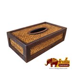 กล่องใสกระดาษทิชชู่ แบนยาว ( ลายสาน )