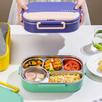 กล่องข้าวสแตนเลส+ช้อนตะเกียบ+ถ้วยซุป(ไม่รวมกระเป๋าเก็บอุณหภูมิ)