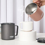 แก้วสแตนเลส,แก้วสแตนเลสพร้อมฝาปิด,แก้วกาแฟ,400ml