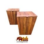 ถังขยะไม้สัก มีฝาปิด