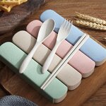 ชุดช้อนส้อมตะเกียบ,สินค้าน้ำรักษ์โลก,ชุดช้อนส้อมฟางข้าวสาลี