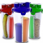 กระบอกน้ำพลาสติก,กระบอกน้ำ 2 ช่อง,cup,mug,แก้วเชคเวย์