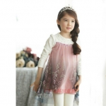 ชุดกระโปรง+กางเกง Frozen Elsa เจ้าหญิง เอลซ่า สีชมพู (พร้อมส่ง) รหัสสินค้า# 711 ไซค์ 120*2