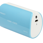 PISEN แบตสำรองแท้ 5,000 mAh พาวเวอร์แบงค์ USB 5V-2A Funny Power Ⅱ รุ่น TS-D127 ไฟฉาย LED ส่องสว่างยามค่ำคืนในตัว เก็บประจุเต็มที่ได้ยาวนาน รูปทรงกระบอก ขนาดกระทัดรัดจับถนัดกระชับมือ - สีฟ้าทะเล
