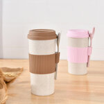 แก้วกาแฟฟางข้าวสาลี,แก้วฟางข้าวสาลีพร้อมที่จับซิลิโคน,350ml,450ml,550ml