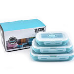กล่องใส่อาหารซิลิโคน,กล่องซิลิโคนพับได้,กล่องใส่อาหารพับได้,3ชิ้น（350ml/500ml/800ml）