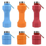 ขวดน้ำซิลิโคนพับได้,ขวดน้ำซิลิโคน,ขวดน้ำดัมเบล,650ml