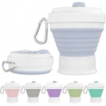 กระบอกน้ำซิลิโคน,แก้วน้ำซิลิโคนพับได้,แก้วน้ำซิลิโคน,แก้วน้ำพับได้,ถ้วยซิลิโคนพับได้,มีห่วงคล้อง