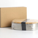 กล่องข้าวสแตนเลสฝาไม้,กล่องอาหารฝาไม้,กล่องข้าวฝาไม้,500ML