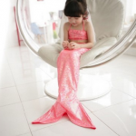 ชุดว่ายน้ำนางเงือก (ชุด3ชิ้น) สีชมพูอมส้ม(โอรส) ไซส์ 90-100-110-120-130