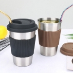 แก้วน้ำสแตนเลส,แก้วน้ำสแตนเลสพร้อมที่จับซิลิโคน