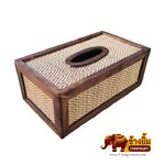 กล่องใสกระดาษทิชชู่ แบบหนา ( สานเสื่อ )