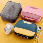 กล่องข้าวสแตนเลส+ช้อนส้อม+ถ้วย+กระเป๋า