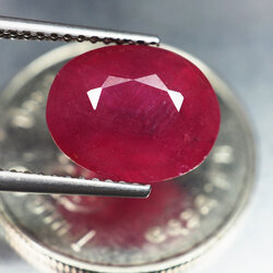 พลอยทับทิม (Ruby) 5.05 กะรัตสีแดงชมพู