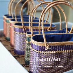 กระเป๋าถือไม้ไผ่ กระเป๋าสาน งานเกรด A