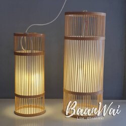 โคมไฟไม้ไผ่ ทรงกระบอก ขนาด 20 * 50 cm