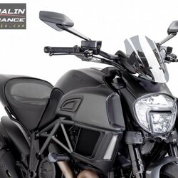 Puig - ชิวหน้า Windshield Naked ทรง Sport สำหรับ Ducati Diavel