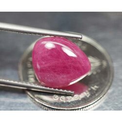 พลอยทับทิมแท้ 4.92 กะรัตสีชมพูแดง