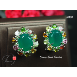 ต่างหูอะเวนเจอรีนและพลอยหลากสี