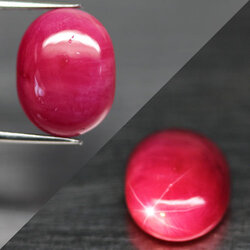 พลอยทับทิมสตาร์ปุยๆ (Ruby Stars) 5.40 กะรัต 6 ขา