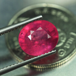 พลอยทับทิมแท้ 4.20 กะรัตสีชมพูอ่อนสวย