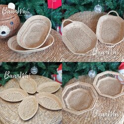 ถาดหวายสาน จานหวาย