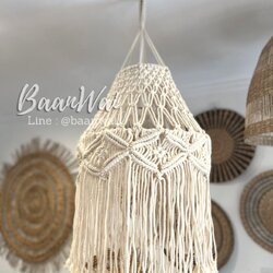 Macrame โคมไฟเชือกCotton โคมไฟเชือกถัก แบบที่2