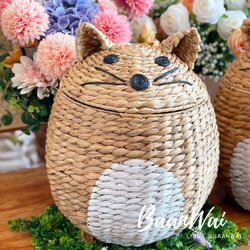 ตะกร้าผักตบชวา รุ่นน้องอั่งเปา ตะกร้าเก็บของอเนกประสงค์