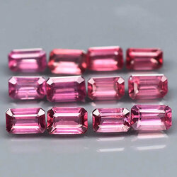 พลอยแท้โรโดไรท์สีชมพู 4.85 กะรัต 12 ชิ้นไซด์