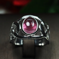 แหวนทับทิมสีชมพู 2.70 กะรัตแบบเรียบ